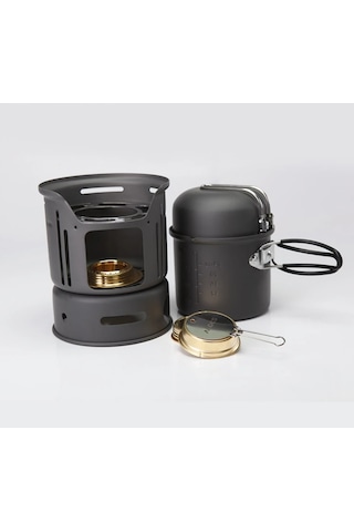 Alocs Alkol Ocaklı Pişirme Seti 1 2 Kişilik Çantalı Set Çok Renkli