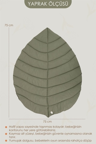 Mordesign Bebek Oyun Alanı,ayı Bebek Aktivite Matı,yaprak Oyun Matı, Bebek Egzersiz Set,baby Gym Seri, Haki