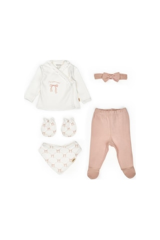 Bebek 5'li Set %100 Organic Pamuk Yenidoğan Serisi - Csy8174 pudra