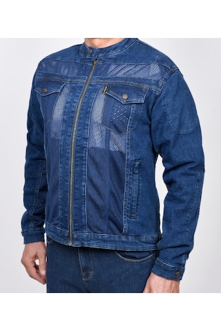 Rider Denim Riderdenim Efil File Kot Yazlık Motosiklet Montu Mavi