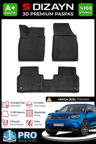 S-dizayn Ford Capri 3d Pro Havuzlu Paspas 2025 Üzeri A+ Kalite