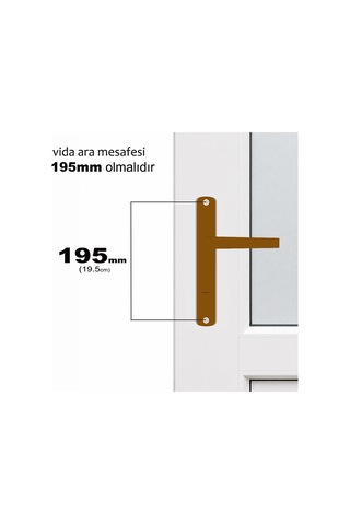 Aletçantam Pvc Banyo Wc Kapı Kolu Pimapen (Metal)- Altınmeşe Kahv - 01038101