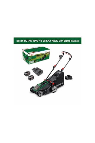 Bosch Rotak 18V2-43 2x4AH Akülü Çim Biçme Makinesi - 06008B9l00