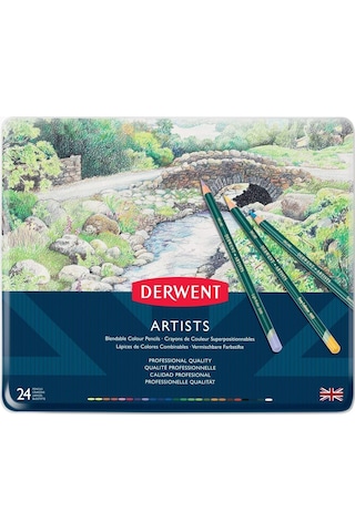 Derwent Artists 24'lü Teneke Kutu Kuru Boya Kalemi Set Dw32093