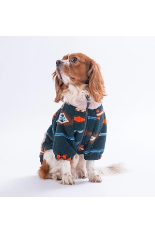 Pawstar Lacivert Chicago Ethnic Weave Küçük Irk Köpek Pofuduk Ceket