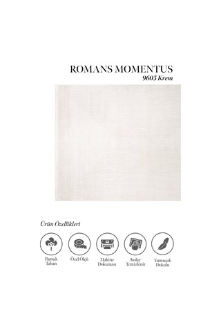 Gördies 199605 Krem - Minimal Ve Işıltılı Krem Salon Halısı