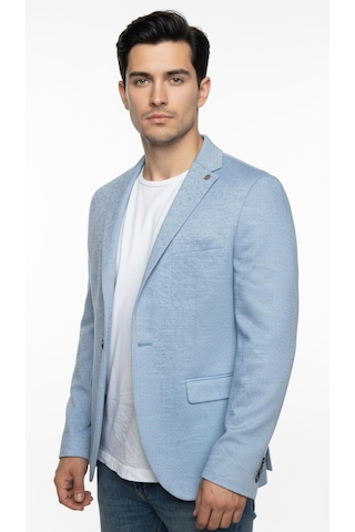 Plus Scorpion Erkek Karyağdı Desenli Slim Fit Blazer Ceket Mavi & Gri Şık Günlük Ve Ofis Kombin Color 5