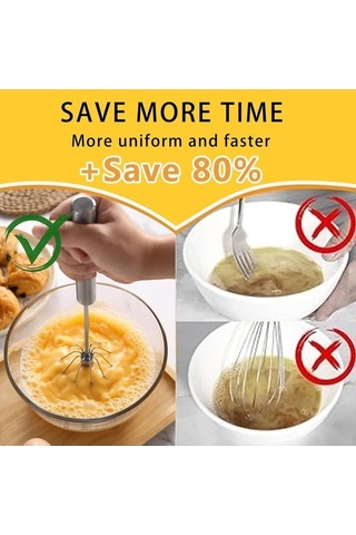Fortunelane Paslanmaz Çelik Yarı Otomatik Çırpma, El Frother Ve Wisking Aracı, Yemek Yumurta Çırpıcı, Yumurta Döndürücü, Yumurta Paslanmaz Çelik