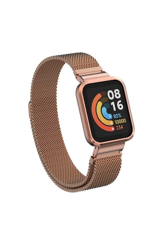 Xiaomi Redmi Watch Mi Watch Lite Uyumlu Krd-58 Metal Mkst Kordon-rose Gold