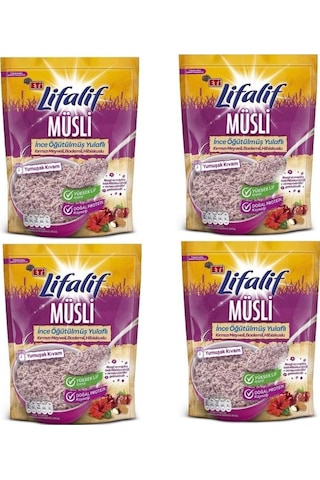 Eti Lifalif İnce Öğütülmüş Müsli Hibiskuslu 4 x 250G