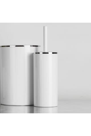 Ansan Ans E34-01 Lenox Beyaz Plastik Tuvalet Fırçası 10,5 X 33 Cm Beyaz