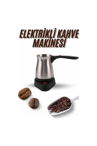 Elektrikli Cezve 800 Watt Paslanmaz Çelik Türk Kahve Makinesi Saplı Çok Renkli