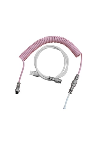 Sones Ajazz Al60 Usb - Type-c/usb-c Klavye Uzatma Hattı Tek Delikli Konnektör, Kablo Uzunluğu: 2,3 M Şeftali Pembesi