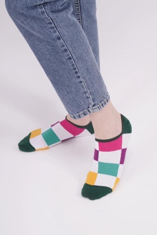 The Socks Company 163p 3 Çift Desenli Kadın Görünmez Çorap Çok Renkli