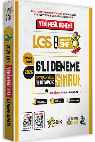 2026 8.Sınıf Yeni Sistem LGS İlk Dönem Konularını Kapsayan SARMAL 6lı Deneme Paketi Dijital Çözümlü