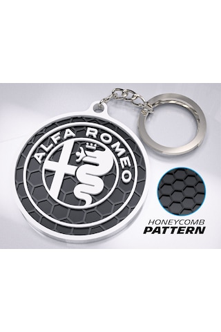 Markanıza Özel Petek Desenli Alfa Romeo Logolu 3d Anahtarlık