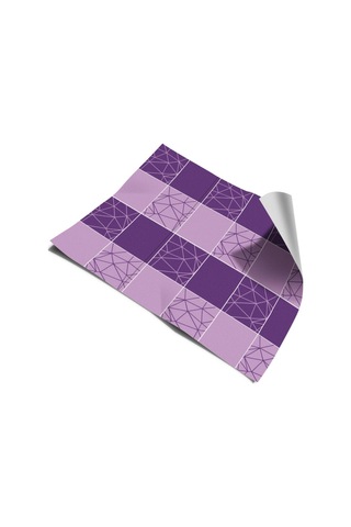 Tezgah Arası Mutfak Kendinden Yapışkanlı Folyo Kaplama Mor Fayans Desen 60cmx100cm