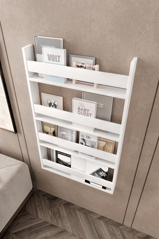 Afilli Montessori Çocuk Odası Kitaplığı Mdf Kitaplık 10x54x120 Cm Beyaz