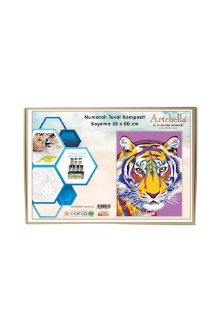 Artebella Numaralı Tuval Kompozit Boyama Antb0009 "Kaplan" 35X50