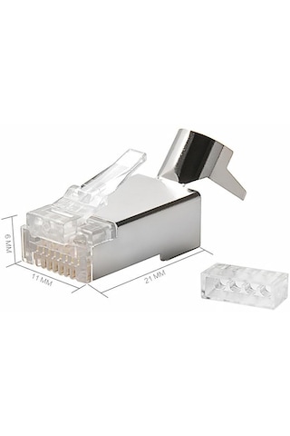 Cat7 Ftp Rj45 Metal Yeninesil Jack 100'lü Paket
