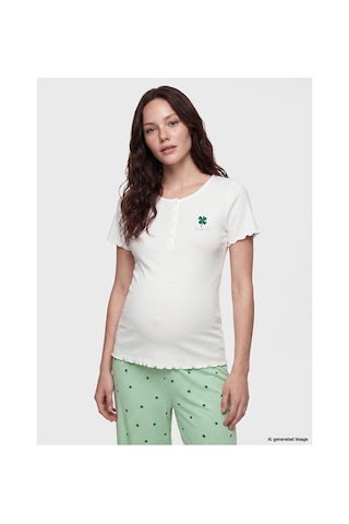 Lcw Dream Yeşil Bisiklet Yaka Hamile Kaprili Pijama Takımı