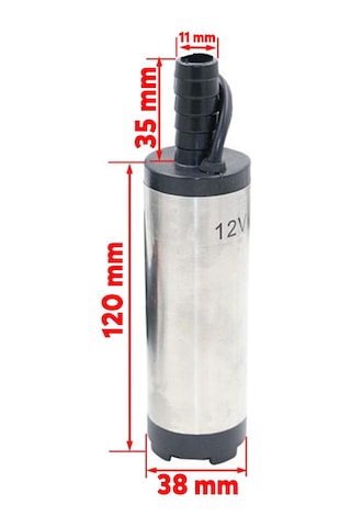 Araç Mazot Pompası 12v 38 Mm İnce Dalgıç Tipi Yakıt Transfer Pompası