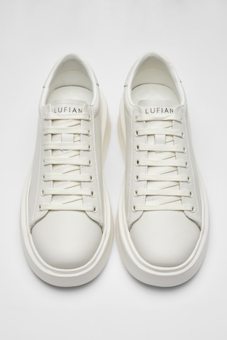 Güvener Lufian Gage Beyaz Erkek Deri Sneaker Ayakkabı Siyah