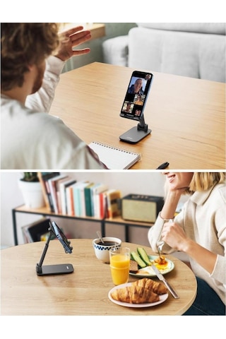 Ugreen Katlanabilir Çok Açılı Yükseklik Ayarlı Telefon Standı Siy (529423473)
