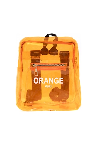Renkli Şeffaf Mini Sırt Çantası Turuncu