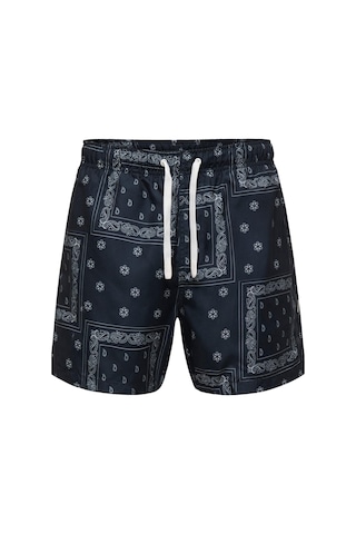 Only & Sons Onsbasıle Life Erkek Deniz Şortu Desenli Rahat Yazlık Regular Fit Siyah