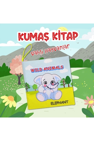 Tox Ingilizce Vahşi Hayvanlar Sessiz Kumaş Kitap E389 - Bez Kitap