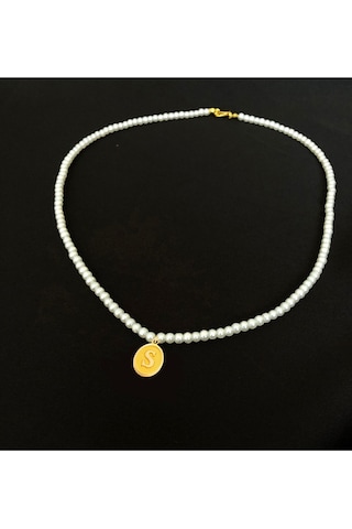 Nezihhan 14 Ayar 0.45 Gram S Harfli İncili Kolye