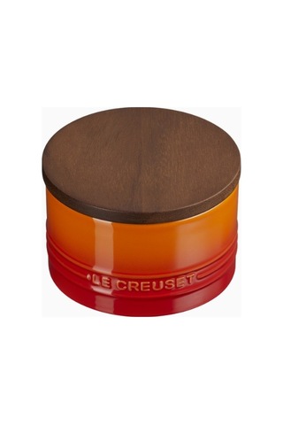 Le Creuset Signature Seramik Lüks Tasarım Saklama Kabı Akasya Kapaklı Saklama Kapları Turuncu