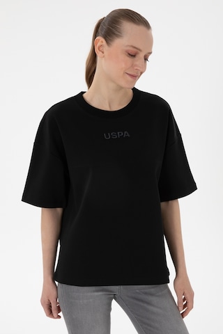 U.S. Polo Assn. Kadın Siyah Oversize Bisiklet Yaka Tişört 50294482-VR046