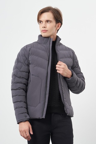 İmza Koyu Antrasit Dolumlu Hakim Yaka Slim Fit Dar Kesim Klasik Mont 1007245153 Koyu Antrasit