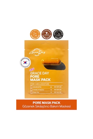 Grace Day Gözenek Bakımı İçin Vitamin ve AHA BHA PHA İçeren Kağıt Maske Grace Day Pore Mask Pack