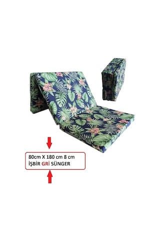 Lüks Katlanır Yatak 80x180x8 Cm Sünger Yaprak Desen