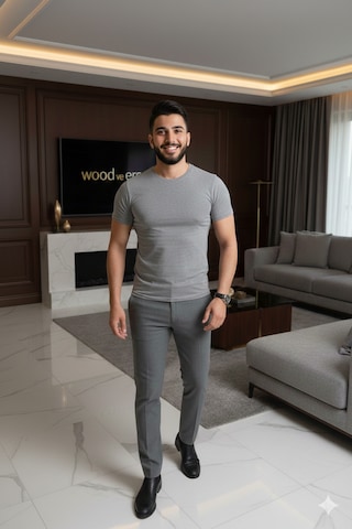 Lüx Wood Lüx Erşah Likralı Yarım Kol Kapalı Yaka Penye 95% Pamuk 5% Lıkra - Gri