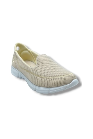 Diva Mod 801-26 Triko Konforlu Esnek Kadın Yürüyüş Ayakkabısı Sneaker Bej