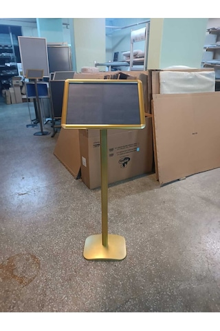 A3 Sarı Renk Ayaklı Alüminyum Rondo Yönlendirme Menü Panosu Yönlendirme 30x42x110cm