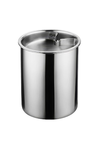 Çelik 10 Cm. Kafe Restaurant Kapaklı Yuvarlak Kül Tablası Küllük Cin899gr