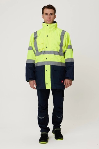 Eradium 5n1 Reflektörlü İş Güvenliği Parkası F.sarı-lacivert
