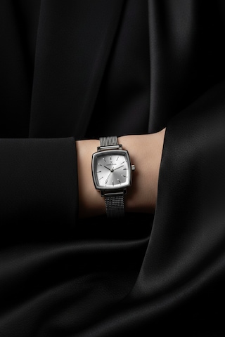 Daniel Klein Dke.1.13726.1 Hasır Kordonlu Minimal Kare Vintage Kadın Kol Saati Gümüş