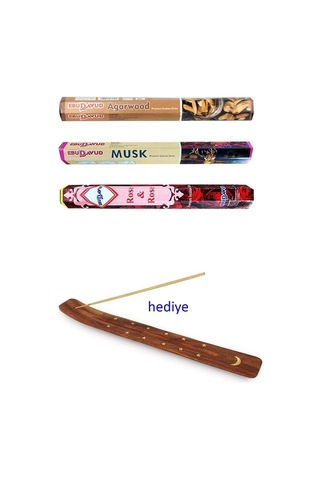 Northcity 3 Paket 20 Çubuklu Tütsü Musk - Wood - Red Rose - Kayık Hediyeli