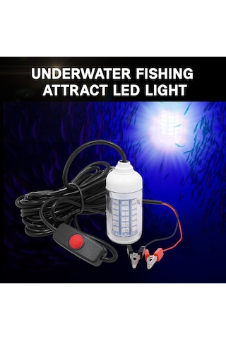 Vkemall Led Su Altı Balık Işığı, 108 Led 360 Aydınlatma, Ip68 Su Geçirmez, Balık Çekici Araç - Beyaz