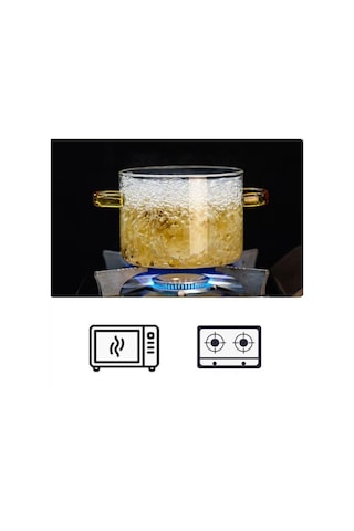 Kapaklı Borosilikat Cam Tencere Seti Şeffaf