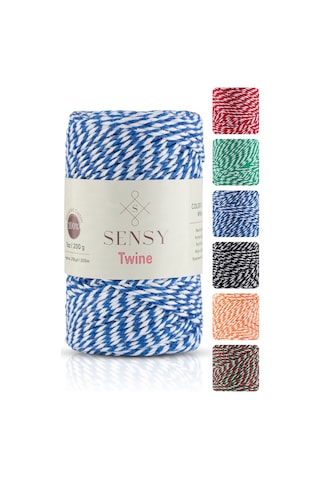 Sensy Premium 200 Metre 200 G Mavi Beyaz Paket Ip Hediye Paketleme Ipi Marteniçka Ipi Twine Baker