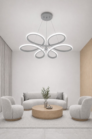Niva Led Sarkıt Avize Beyaz Işık Gri
