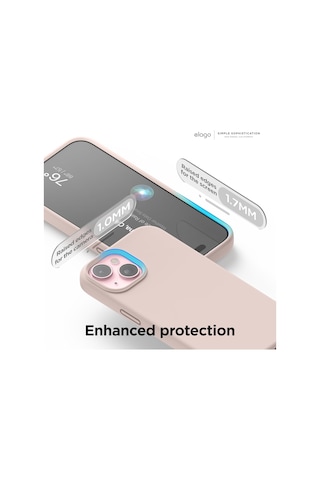 Apple Uyumlu iPhone 15 İle Telefon Kılıfı Kadife Iç Yüzey Soft Tasarım Lansman Kılıf Açık Pembe