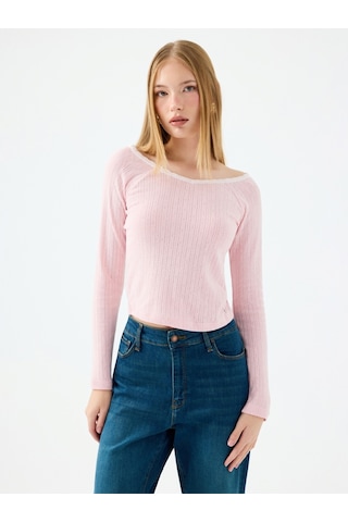 Slim Fit Kadın Tshirt U.kol Pembe